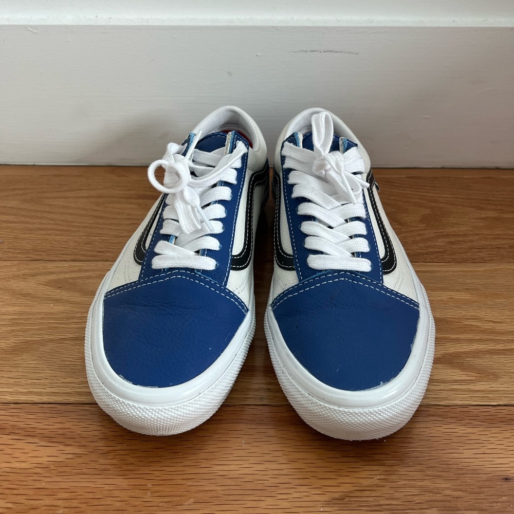 Vans Skate Old Skool Sport Leather True Blue & White Skate Shoes